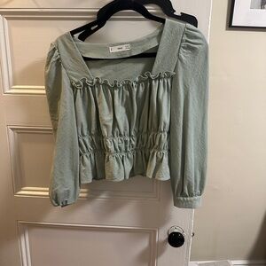 Mango green bubble crop top